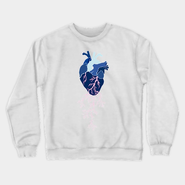 Blue heart. Crewneck Sweatshirt by candelanieto